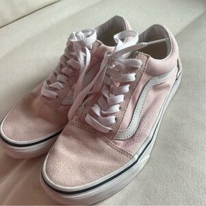 Blush Light pink Vans Off the Wall high back skate shoes